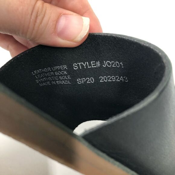 Madewell The Boardwalk Post Slide Sandal in Black Leather Size 6 JO201 - Picture 9 of 9